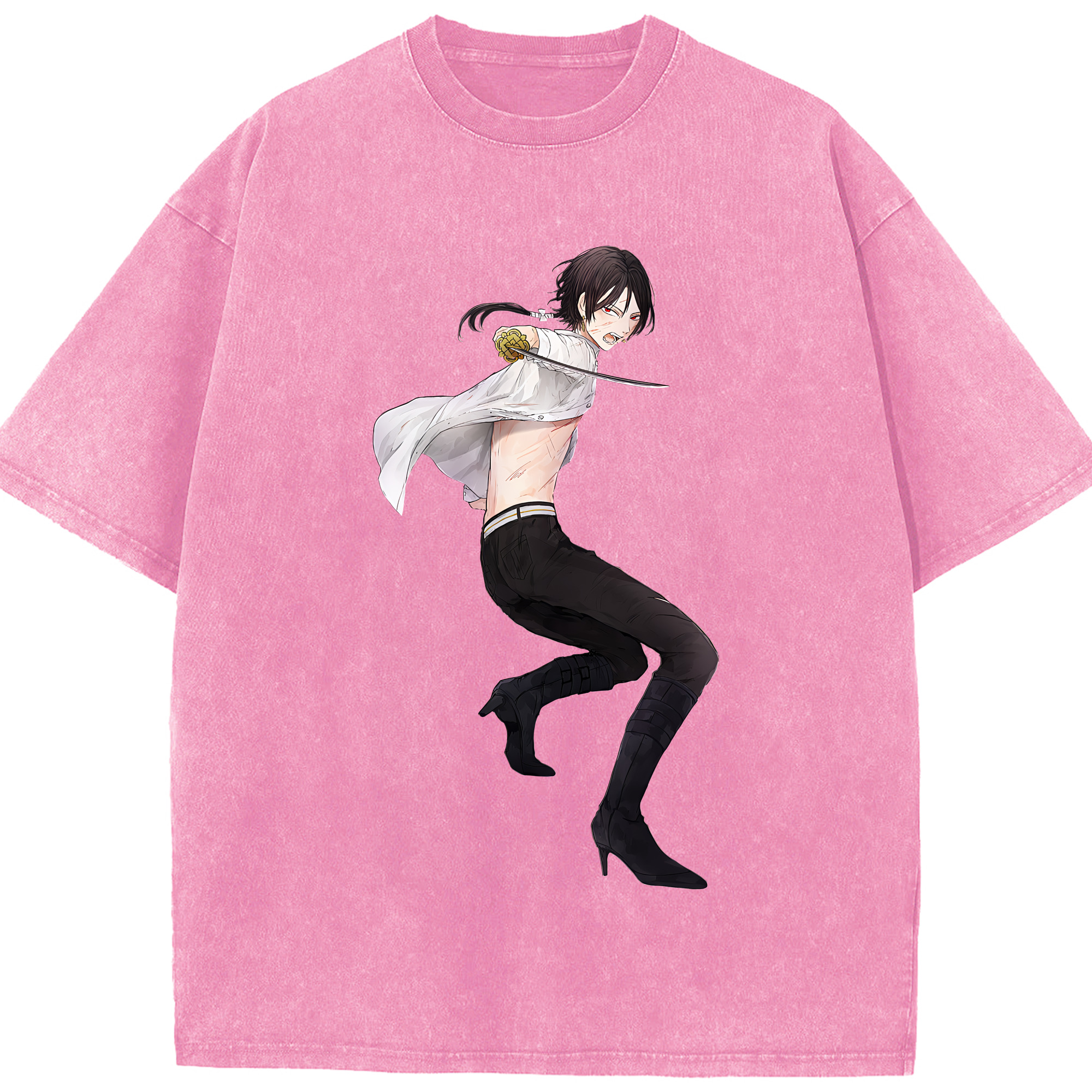（画像用） 刀剣乱舞 Touken Ranbu 綿100% ヴィンテージ風 半袖Tシャツ（フロントプリント）